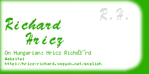 richard hricz business card